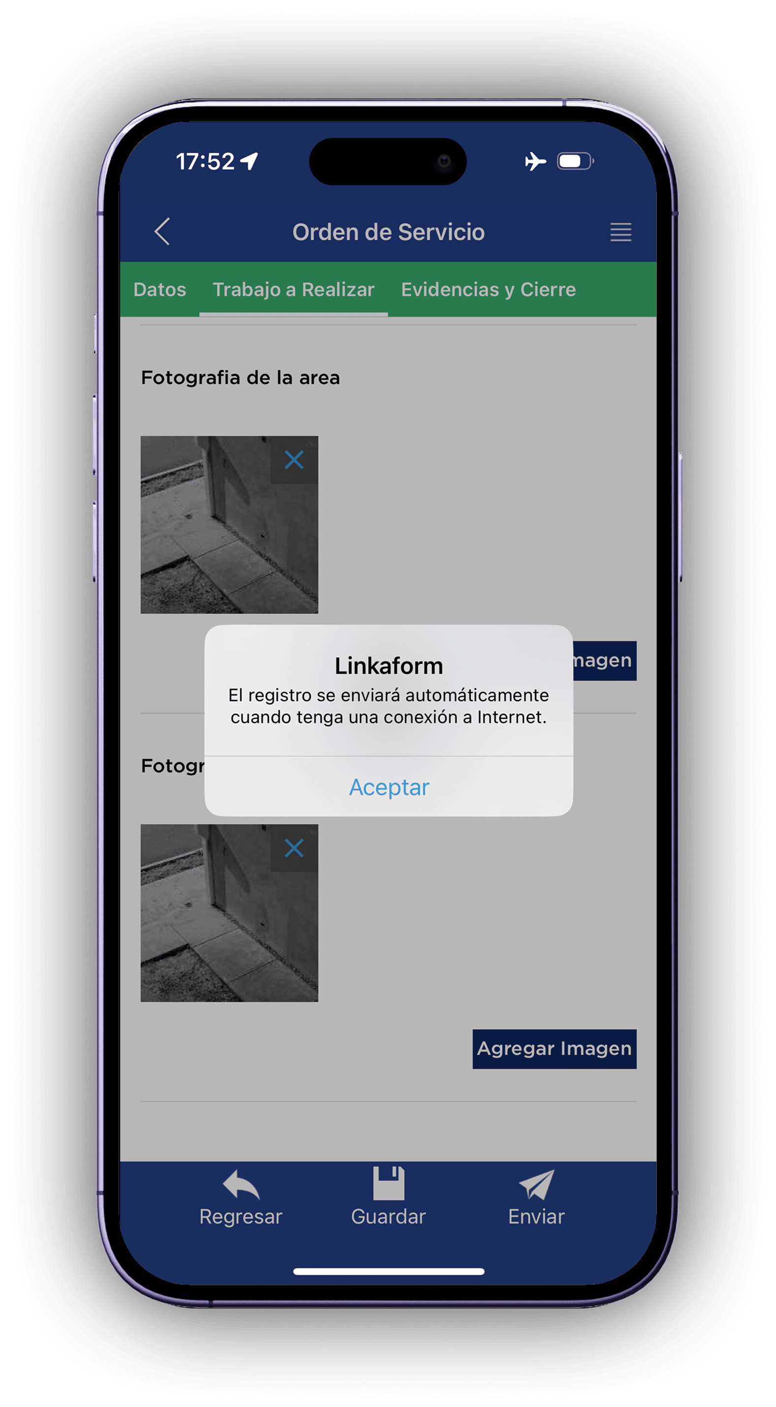 app offline para gestión de mantenimiento